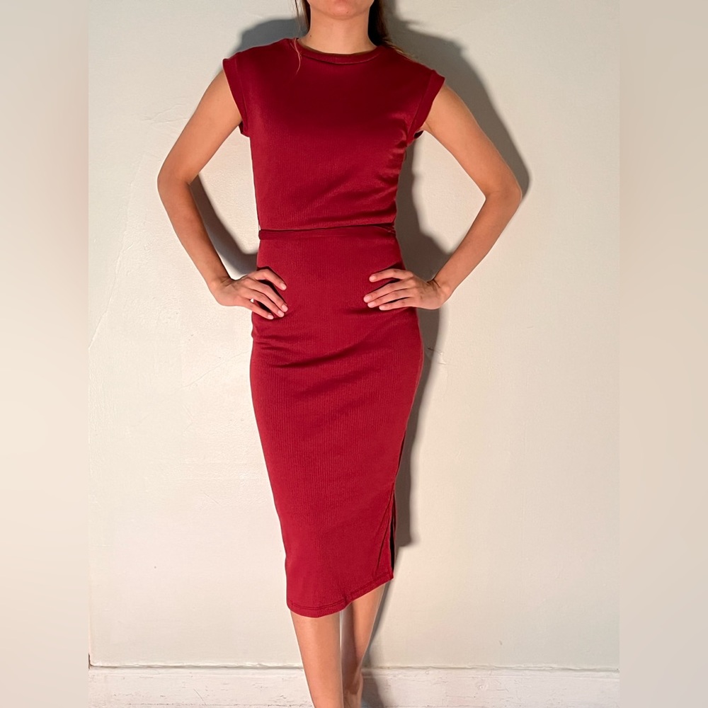 Francescas, Red Bodycon Midi Dress